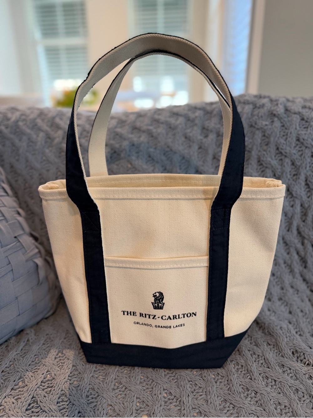 The Ritz-Carlton Canvas Tote Bag in Cream & Black